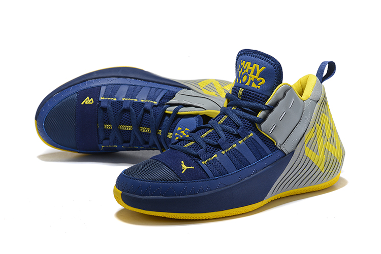 Jordan Why Not Zero.2 Blue Yellow Grey Shoes - Click Image to Close
